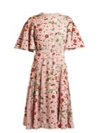 Valentino Daisy-print Silk Crepe De Chine Dress