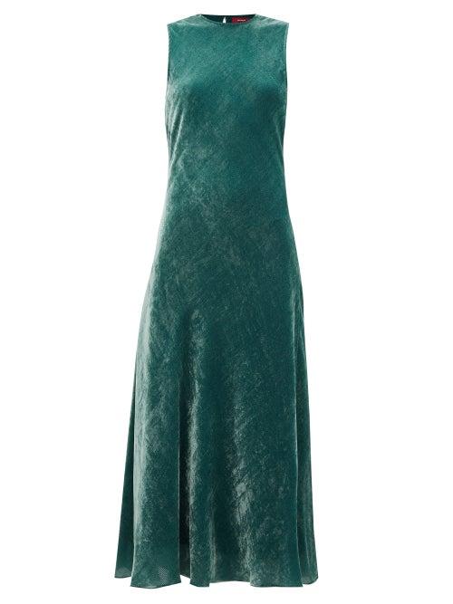 Matchesfashion.com Sies Marjan - Viv Bias-cut Corduroy-velvet Dress - Womens - Green