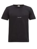 Matchesfashion.com Saint Laurent - Logo-print Cotton T-shirt - Mens - Black