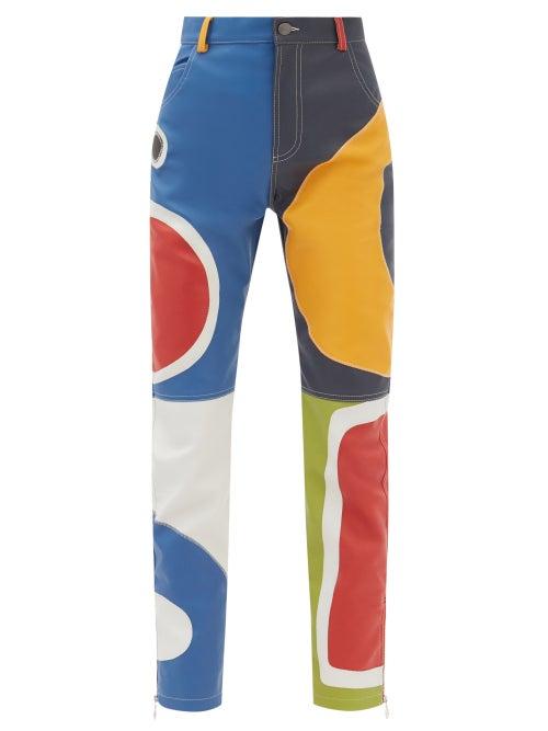 Charles Jeffrey Loverboy - Patchwork Faux-leather Trousers - Womens - Multi