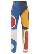 Charles Jeffrey Loverboy - Patchwork Faux-leather Trousers - Womens - Multi