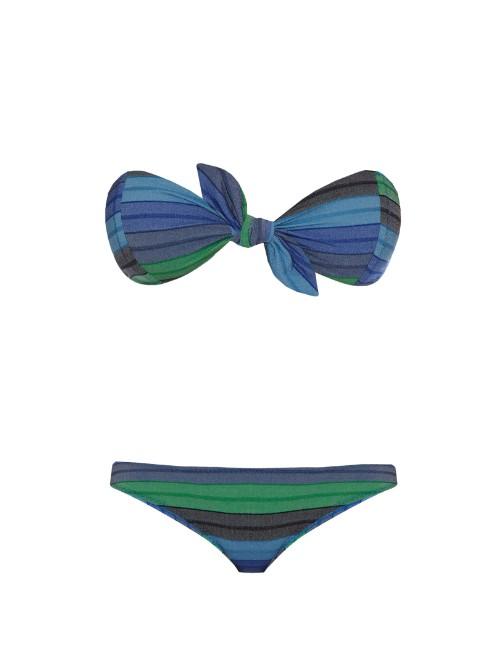 Lisa Marie Fernandez Poppy Striped Bandeau Bikini