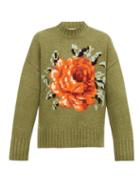 Matchesfashion.com Ami - Oversized Floral Intarsia Wool Sweater - Mens - Green
