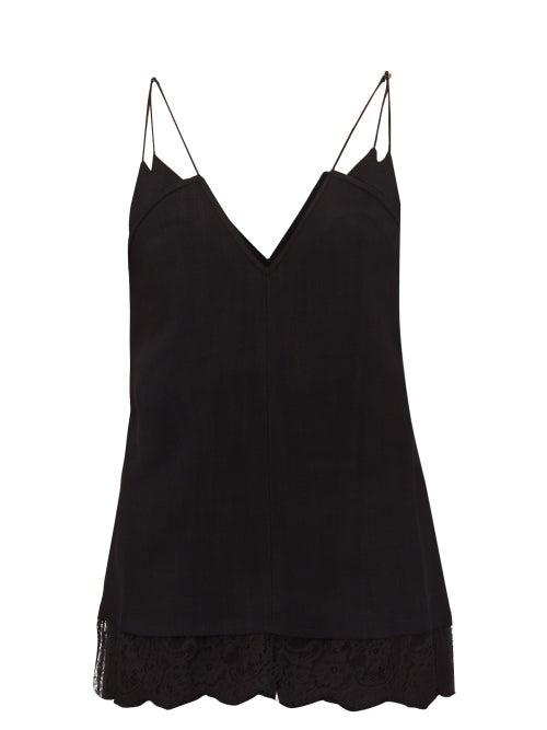 Matchesfashion.com Khaite - Eleanor Lace Trim Cami Top - Womens - Black