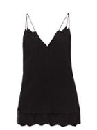 Matchesfashion.com Khaite - Eleanor Lace Trim Cami Top - Womens - Black