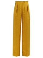Erdem - Hortencia Paisley-jacquard Trousers - Womens - Yellow