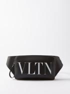 Valentino Garavani - Vltn-logo Leather Belt Bag - Mens - Black White