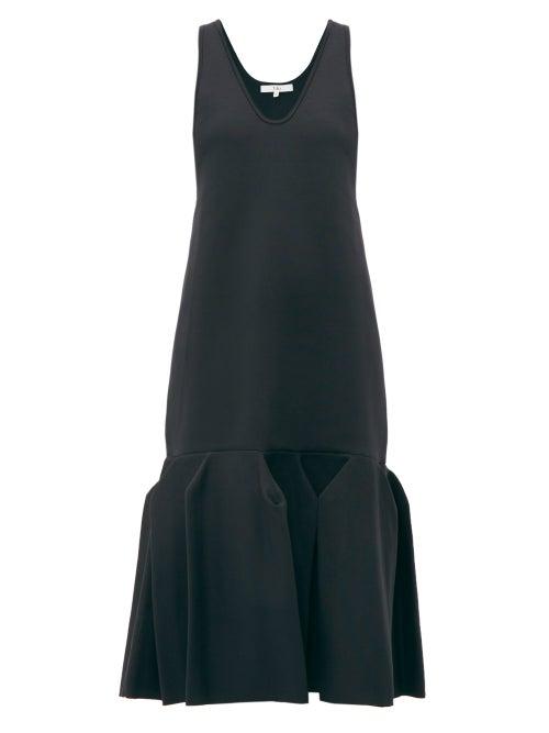 Matchesfashion.com Tibi - Godet Hem Jersey Midi Dress - Womens - Navy