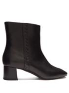 Bottega Veneta Intrecciato-woven Panel Block-heel Leather Boots