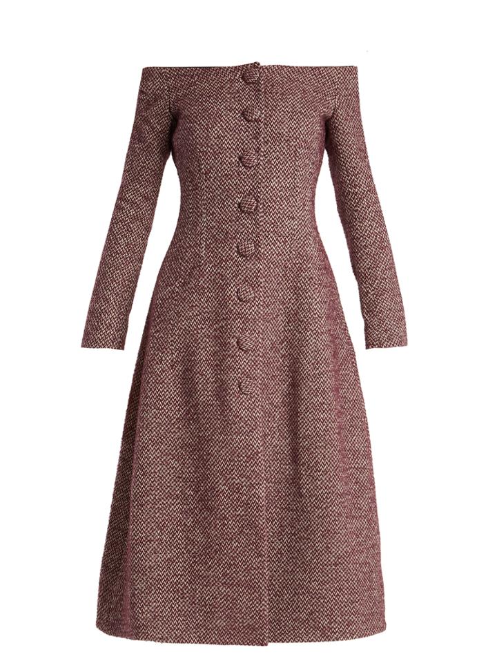 Brock Collection Camilla Off-the-shoulder Wool-blend Dress
