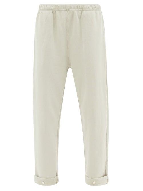 Ladies Rtw Les Tien - Snap-front Brushed-back Cotton Track Pants - Womens - Light Green