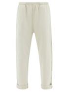 Ladies Rtw Les Tien - Snap-front Brushed-back Cotton Track Pants - Womens - Light Green