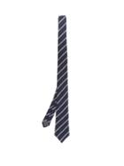 Matchesfashion.com Brunello Cucinelli - Striped Linen Tie - Mens - Navy Multi