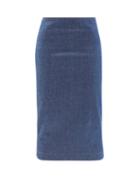 Ladies Rtw Fendi - Buttoned Denim Pencil Skirt - Womens - Denim