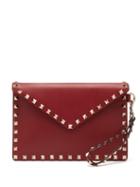 Matchesfashion.com Valentino - Rockstud Leather Envelope Clutch - Womens - Burgundy