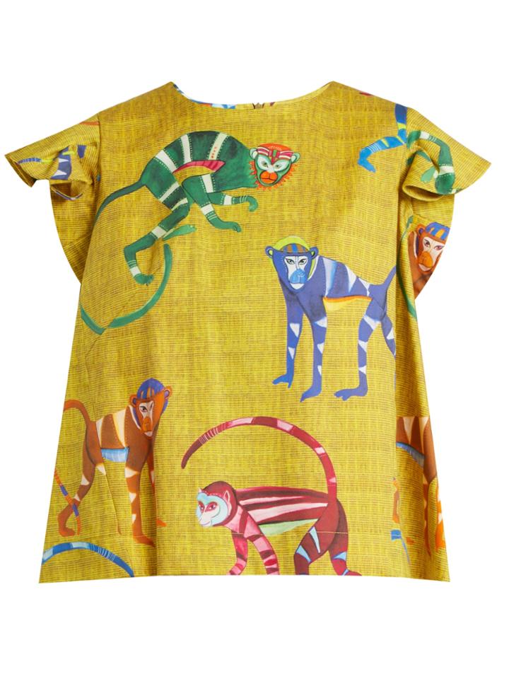 Stella Jean Monkey-print Stretch-cotton Top