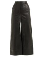 Matchesfashion.com Dodo Bar Or - Ivgenia High Waist Wide Leg Leather Trousers - Womens - Black
