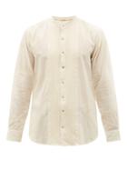Pro - Collarless Bib-front Cotton Shirt - Mens - Cream