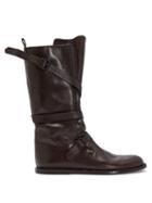 Matchesfashion.com Ann Demeulemeester - Aged Effect Leather Boots - Womens - Dark Brown