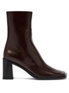Matchesfashion.com The Row - Patch Square-toe Leather Boots - Womens - Dark Brown