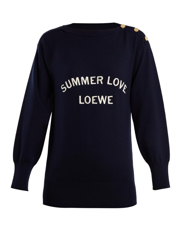 Loewe Summer Love Logo-embroidered Wool-blend Sweater