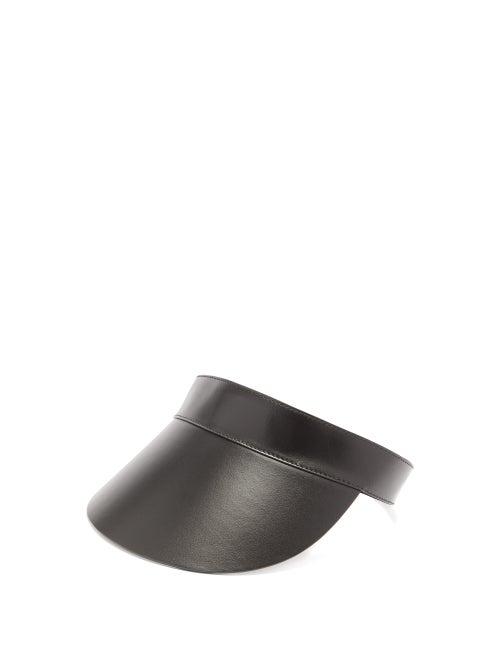 Matchesfashion.com Burberry - Logo Debossed Leather Visor - Mens - Black