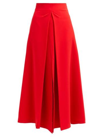 Matchesfashion.com A.w.a.k.e. Mode - Hattori High Waisted Crepe Skirt - Womens - Red