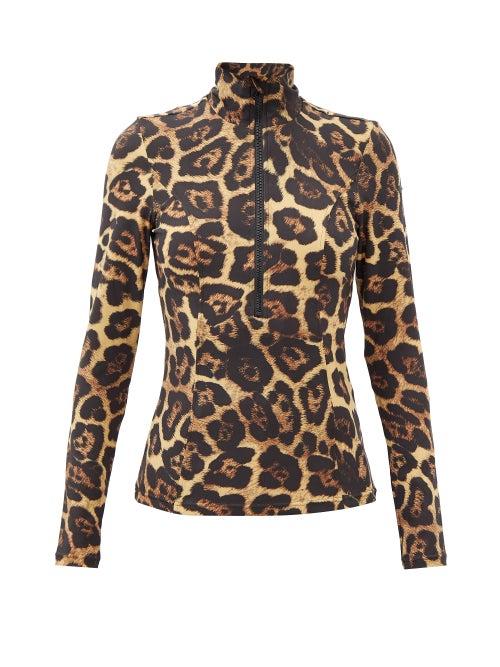 Goldbergh - Ocelot Animal-print Half-zip Thermal Top - Womens - Animal