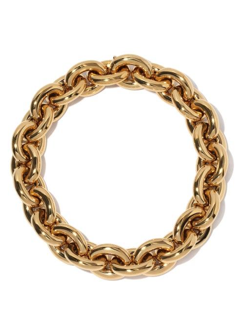 Matchesfashion.com Bottega Veneta - Chunky 18kt Gold-plated Sterling-silver Choker - Womens - Gold