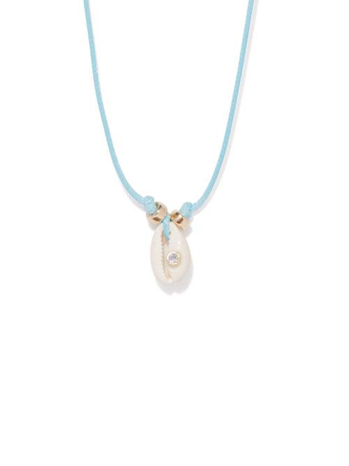 Liou - Simmons Crystal, Shell & 14kt Gold-plated Necklace - Mens - Blue