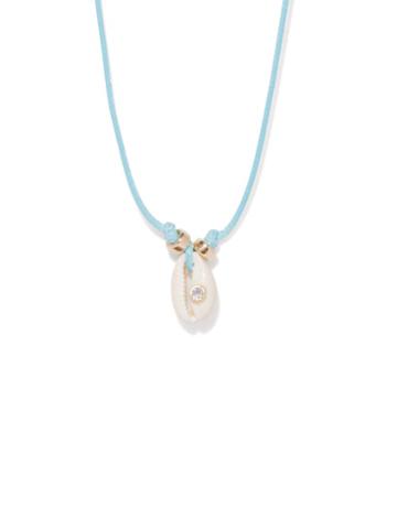 Liou - Simmons Crystal, Shell & 14kt Gold-plated Necklace - Mens - Blue