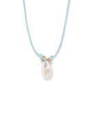 Liou - Simmons Crystal, Shell & 14kt Gold-plated Necklace - Mens - Blue