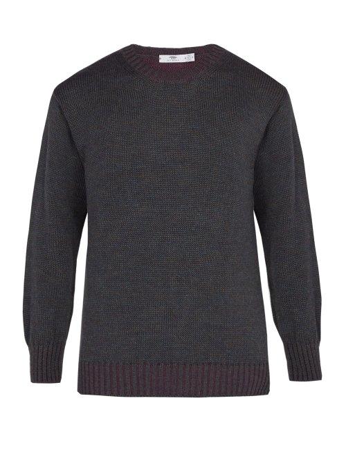 Matchesfashion.com Inis Mein - Alpaca And Silk Blend Crew Neck Sweater - Mens - Blue