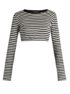 Dolce & Gabbana Striped Cotton-jersey Cropped Top