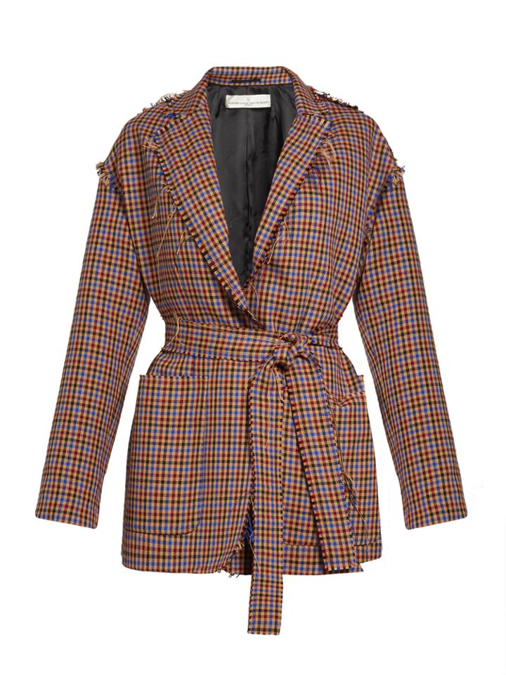 Golden Goose Deluxe Brand Agnese Waist-tie Checked Jacket
