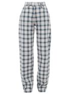 Matchesfashion.com Eytys - Benz High Rise Tartan Cotton Trousers - Womens - Pink Multi