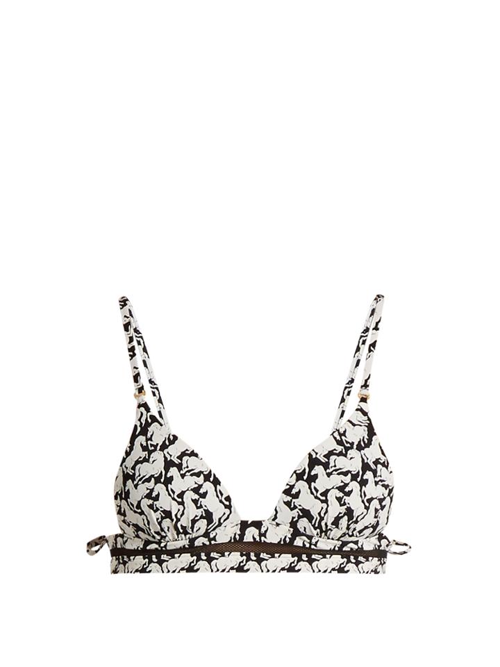 Stella Mccartney Running Horses-print Bikini Top