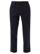 Matchesfashion.com The Gigi - Tapered Pinstripe Wool-blend Suit Trousers - Mens - Navy Multi