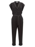Matchesfashion.com Frame - Tailored Crpe Tuxedo Jumpsuit - Womens - Black