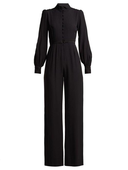 Matchesfashion.com Goat - Forte Wide Leg Crepe Jumpsuit - Womens - Black