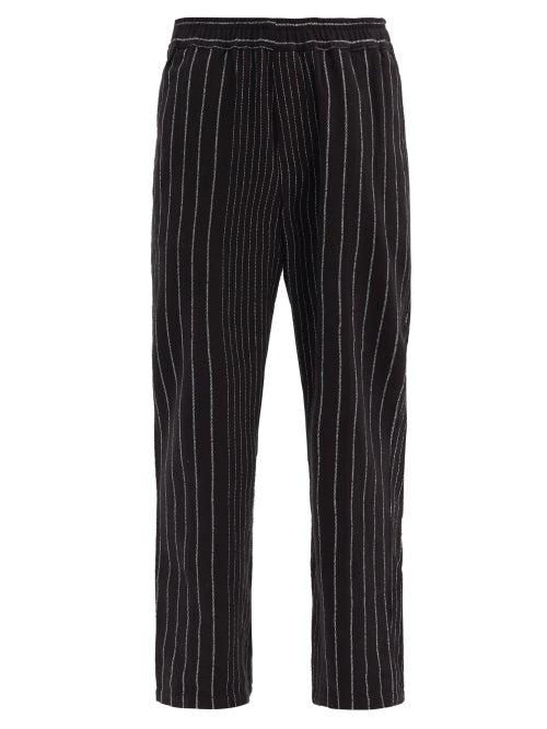 Matchesfashion.com Noma T.d. - Chalk-stripe Brushed Cotton-twill Suit Trousers - Mens - Black