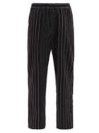 Matchesfashion.com Noma T.d. - Chalk-stripe Brushed Cotton-twill Suit Trousers - Mens - Black