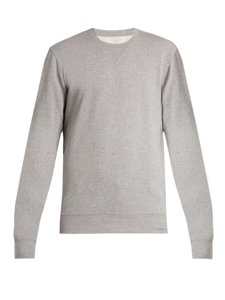 Maison Margiela Leather Elbow-patch Cotton Sweatshirt