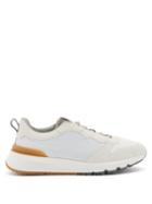 Matchesfashion.com Brunello Cucinelli - Suede, Leather And Mesh Trainers - Mens - White