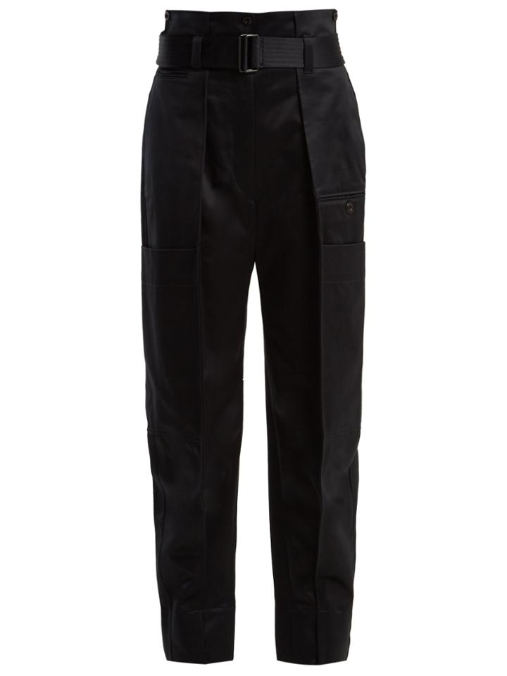 Lemaire Paperbag-waist Cotton Sateen Trousers