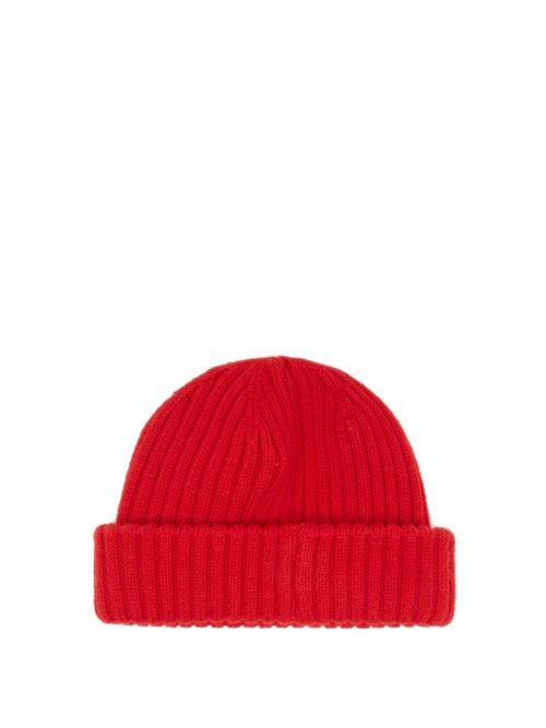 Totme - Ribbed-wool Beanie Hat - Womens - Red