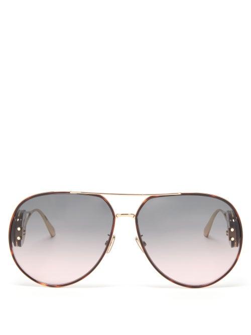 Dior - Diorbobby Oversized Aviator Metal Sunglasses - Womens - Grey