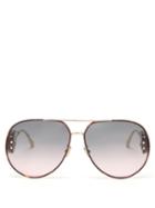 Dior - Diorbobby Oversized Aviator Metal Sunglasses - Womens - Grey