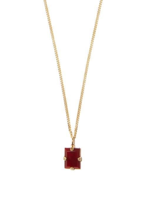 Matchesfashion.com Miansai - Lennox Agate & 14kt Gold-vermeil Necklace - Mens - Red Gold