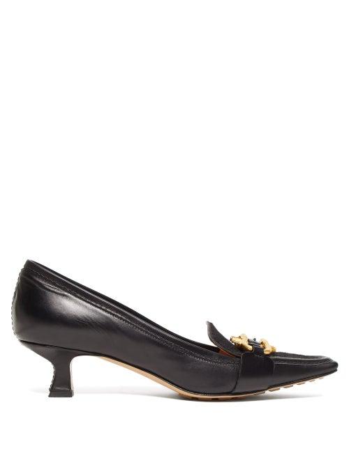 Matchesfashion.com Bottega Veneta - Buckled Leather Pumps - Womens - Black